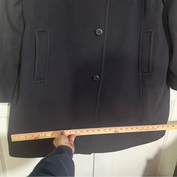 L.L. Bean Classic Lambswool Polo Coat Bellandi Dark Purple Size 1X Made in Italy - Picture 9 of 12